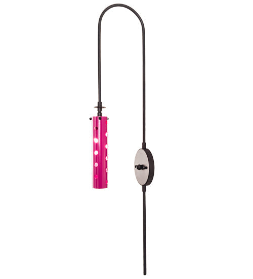 Meyda Lighting Emmentaler 5" Solar Black Wall Sconce With Medium Pink Shade