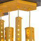 Meyda Lighting Emmentaler 51" 20-Light Gold & Black Island Pendant Light With Gold Anodized Aluminum Shade