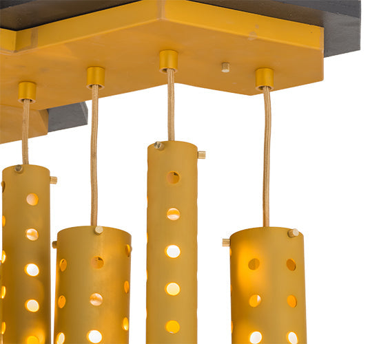 Meyda Lighting Emmentaler 51" 20-Light Gold & Black Island Pendant Light With Gold Anodized Aluminum Shade