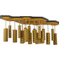 Meyda Lighting Emmentaler 51" 20-Light Gold & Black Island Pendant Light With Gold Anodized Aluminum Shade