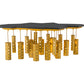 Meyda Lighting Emmentaler 51" 20-Light Gold & Black Island Pendant Light With Gold Anodized Aluminum Shade