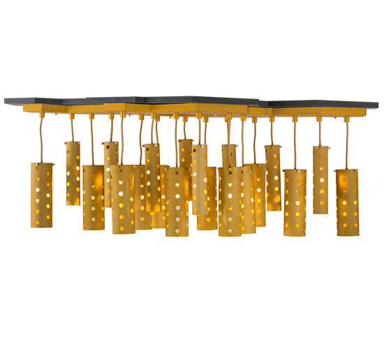Meyda Lighting Emmentaler 51" 20-Light Gold & Black Island Pendant Light With Gold Anodized Aluminum Shade