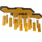 Meyda Lighting Emmentaler 51" 20-Light Gold & Black Island Pendant Light With Gold Anodized Aluminum Shade