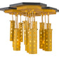 Meyda Lighting Emmentaler 51" 20-Light Gold & Black Island Pendant Light With Gold Anodized Aluminum Shade