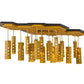 Meyda Lighting Emmentaler 51" 20-Light Gold & Black Island Pendant Light With Gold Anodized Aluminum Shade