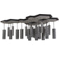 Meyda Lighting Emmentaler 58" 25-Light Silver & Black Island Pendant Light With Silver Anodized Aluminum Shade