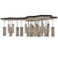 Meyda Lighting Emmentaler 58" 25-Light Silver & Black Island Pendant Light With Silver Anodized Aluminum Shade