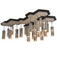 Meyda Lighting Emmentaler 58" 25-Light Silver & Black Island Pendant Light With Silver Anodized Aluminum Shade