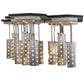 Meyda Lighting Emmentaler 58" 25-Light Silver & Black Island Pendant Light With Silver Anodized Aluminum Shade