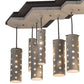 Meyda Lighting Emmentaler 58" 25-Light Silver & Black Island Pendant Light With Silver Anodized Aluminum Shade