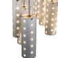 Meyda Lighting Emmentaler 58" 25-Light Silver & Black Island Pendant Light With Silver Anodized Aluminum Shade