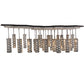 Meyda Lighting Emmentaler 58" 25-Light Silver & Black Island Pendant Light With Silver Anodized Aluminum Shade