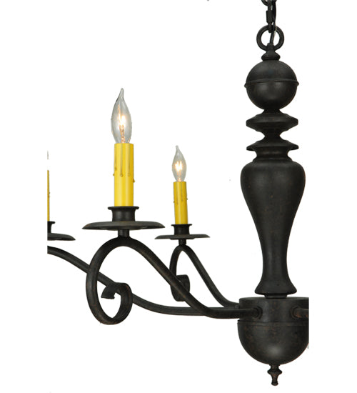 Meyda Lighting Emory 33" 6-Light Coffee Bean Chandelier With Ivory Faux Candlelight