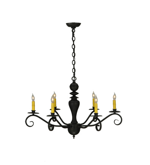 Meyda Lighting Emory 33" 6-Light Coffee Bean Chandelier With Ivory Faux Candlelight