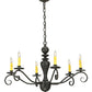 Meyda Lighting Emory 33" 6-Light Coffee Bean Chandelier With Ivory Faux Candlelight