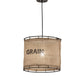 Meyda Lighting Empire 16" Dark Bronze Pendant Light With Brown Burlap Grain Sack Shade