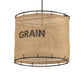 Meyda Lighting Empire 16" Dark Bronze Pendant Light With Brown Burlap Grain Sack Shade