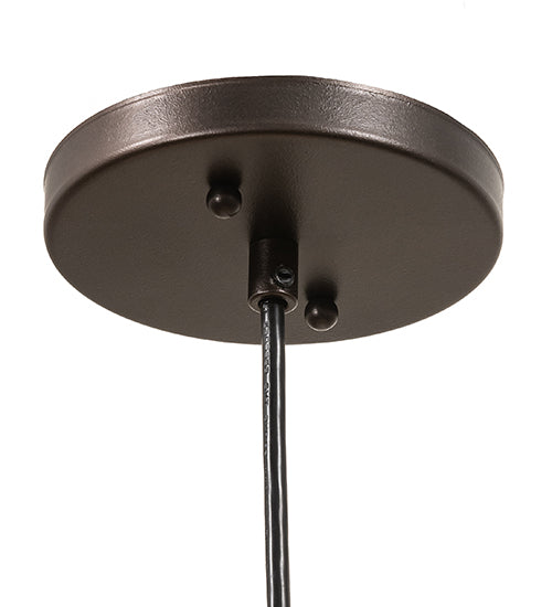 Meyda Lighting Empire 16" Dark Bronze Pendant Light With Brown Burlap Grain Sack Shade