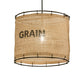 Meyda Lighting Empire 16" Dark Bronze Pendant Light With Brown Burlap Grain Sack Shade