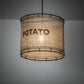 Meyda Lighting Empire 16" Solar Black Pendant Light With Brown Burlap Potato Sack Shade