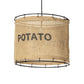 Meyda Lighting Empire 16" Solar Black Pendant Light With Brown Burlap Potato Sack Shade