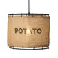 Meyda Lighting Empire 16" Solar Black Pendant Light With Brown Burlap Potato Sack Shade