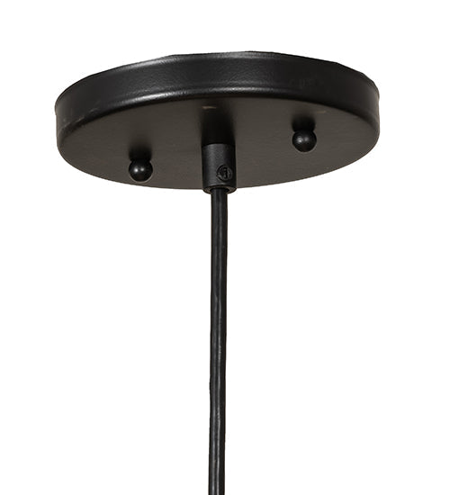 Meyda Lighting Empire 16" Solar Black Pendant Light With Brown Burlap Potato Sack Shade