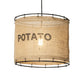 Meyda Lighting Empire 16" Solar Black Pendant Light With Brown Burlap Potato Sack Shade