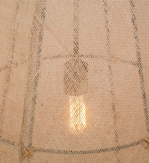 Meyda Lighting Empire 24"W x 33"H Black Pendant Light With Burlap Textrene Shade