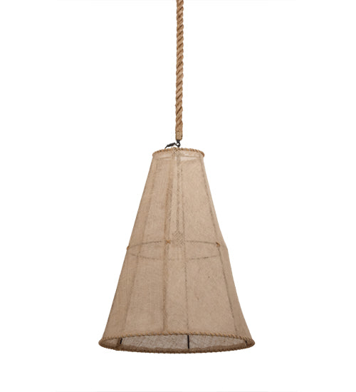 Meyda Lighting Empire 24"W x 91"H Black Pendant Light With Burlap Textrene Shade