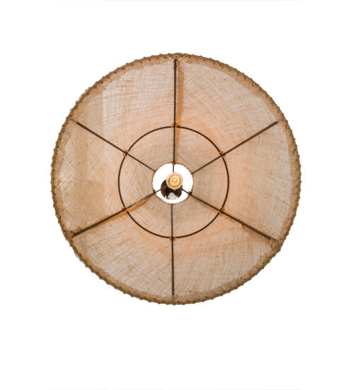 Meyda Lighting Empire 24"W x 91"H Black Pendant Light With Burlap Textrene Shade