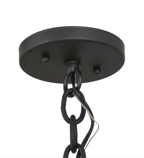 Meyda Lighting Empire 24"W x 91"H Black Pendant Light With Burlap Textrene Shade