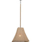 Meyda Lighting Empire 34" Solar Black Square Bell Pendant Light With Beige Burlap Textrene Shade