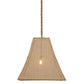 Meyda Lighting Empire 34" Solar Black Square Bell Pendant Light With Beige Burlap Textrene Shade