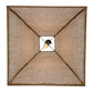Meyda Lighting Empire 34" Solar Black Square Bell Pendant Light With Beige Burlap Textrene Shade