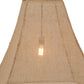 Meyda Lighting Empire 34" Solar Black Square Bell Pendant Light With Beige Burlap Textrene Shade