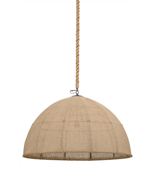 Meyda Lighting Empire 36" Timeless Bronze Dome Pendant Light With Burlap Textrene Shade