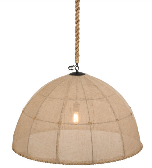 Meyda Lighting Empire 36" Timeless Bronze Dome Pendant Light With Burlap Textrene Shade