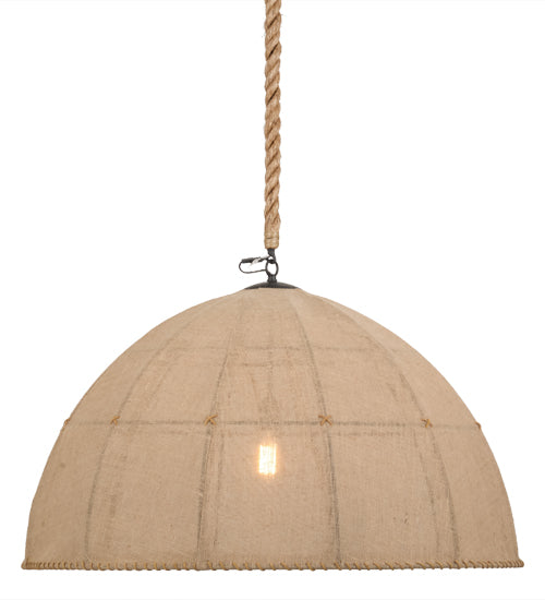Meyda Lighting Empire 36" Timeless Bronze Dome Pendant Light With Burlap Textrene Shade