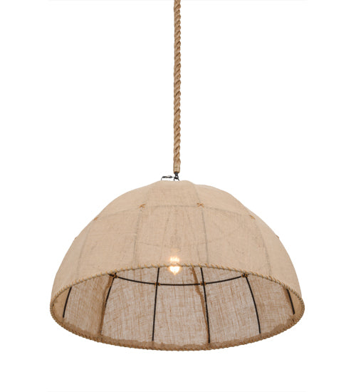 Meyda Lighting Empire 36" Timeless Bronze Dome Pendant Light With Burlap Textrene Shade