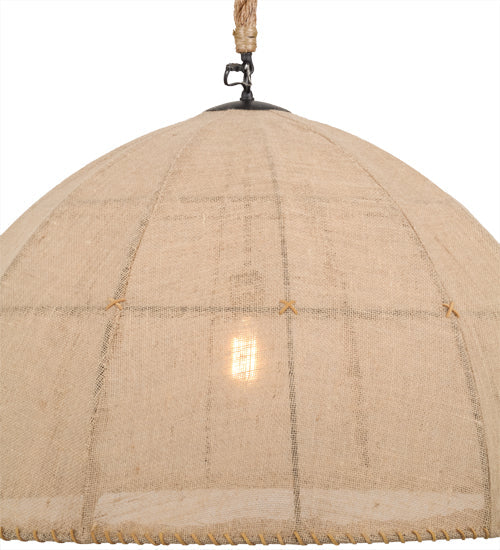 Meyda Lighting Empire 36" Timeless Bronze Dome Pendant Light With Burlap Textrene Shade