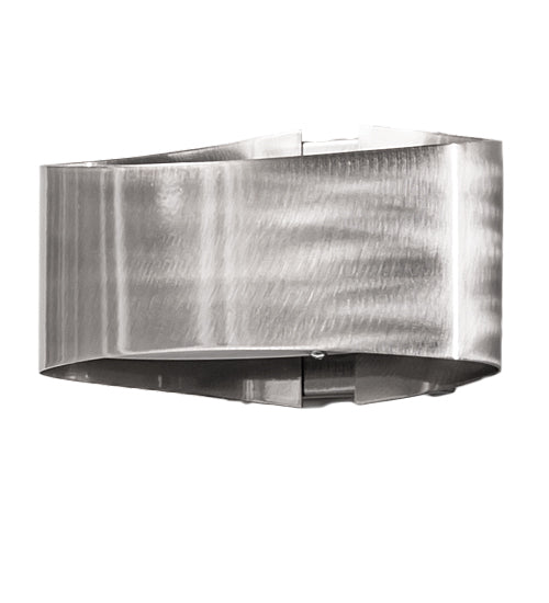 Meyda Lighting Envolver 9" Raw Steel With Clear Coat Wall Sconce With Contrail Mist Idalight Shade