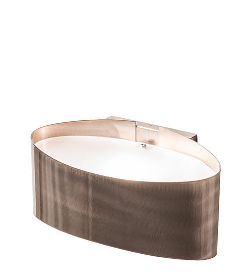 Meyda Lighting Envolver 9" Raw Steel With Clear Coat Wall Sconce With Contrail Mist Idalight Shade