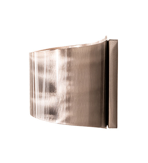 Meyda Lighting Envolver 9" Raw Steel With Clear Coat Wall Sconce With Contrail Mist Idalight Shade