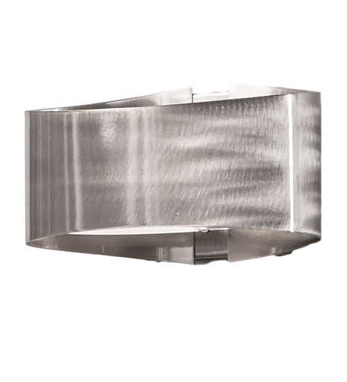 Meyda Lighting Envolver 9" Raw Steel With Clear Coat Wall Sconce With Contrail Mist Idalight Shade