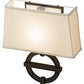 Meyda Lighting Equatore 15" Oil Rubbed Bronze Wall Sconce With White Eggshell Textrene Shade