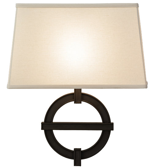 Meyda Lighting Equatore 15" Oil Rubbed Bronze Wall Sconce With White Eggshell Textrene Shade