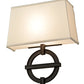 Meyda Lighting Equatore 15" Oil Rubbed Bronze Wall Sconce With White Eggshell Textrene Shade