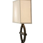 Meyda Lighting Equatore 15" Oil Rubbed Bronze Wall Sconce With White Eggshell Textrene Shade