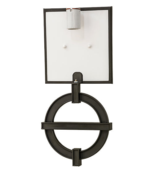 Meyda Lighting Equatore 15" Oil Rubbed Bronze Wall Sconce With White Eggshell Textrene Shade